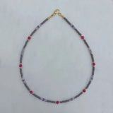 Vintage Glass Beads Stone Necklace Classic Ornament Gift Winter