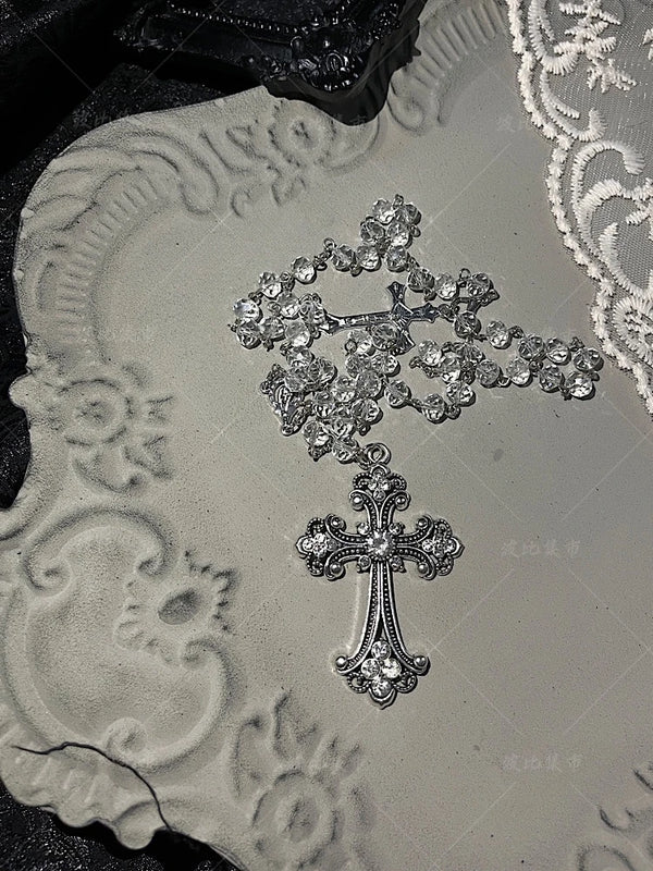 Vintage Gothic Punk Cross Pendant Necklace Halloween Gift