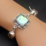 Vintage Silver Charms Bracelet with Mystic Topaz for Women