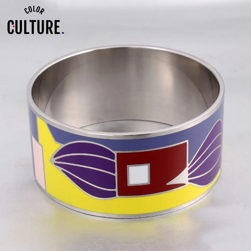 Vintage Indian Wide Bangles for Women Titanium Big Bracelet