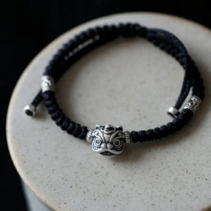 Vintage Little Lion Handstring Unisex Animal Open Bracelet Banquet Jewelry