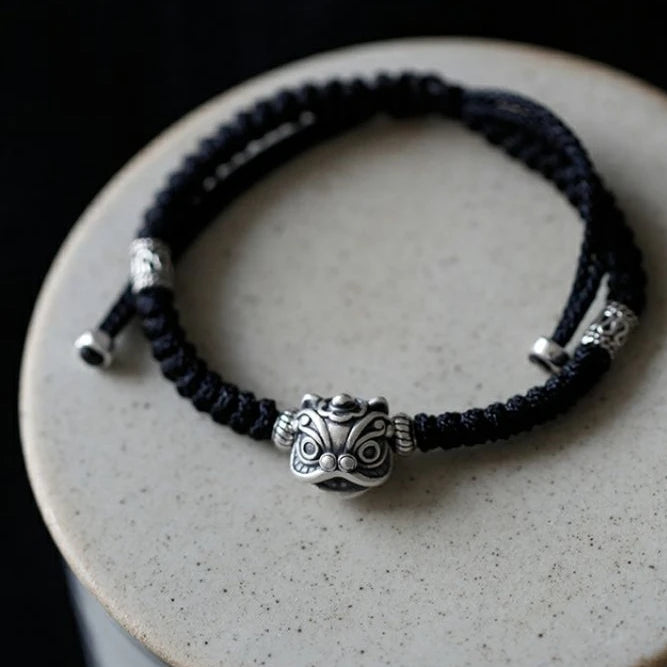 Vintage Little Lion Handstring Unisex Animal Open Bracelet Banquet Jewelry