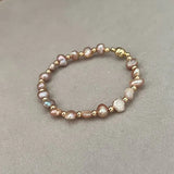 Vintage Natural Baroque Pearl Bracelet 5-6mm Size Purple Pink
