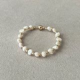 Vintage Natural Baroque Pearl Bracelet 5-6mm Size Purple Pink