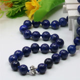 Vintage Lapis Lazuli Stone Beads Necklace 18in Y757