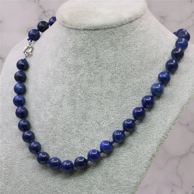 Vintage Lapis Lazuli Stone Beads Necklace 18in Y757