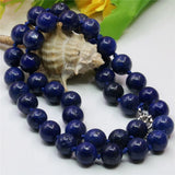 Vintage Lapis Lazuli Stone Beads Necklace 18in Y757