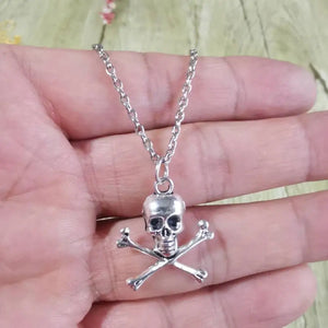 Vintage Skull Pendant Necklace Y2k Grunge Jewelry Goth Gothic Choker