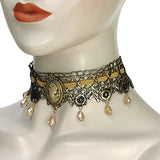 Vintage Tassel Gothic Chokers Lace Neck Choker Necklace Pendant Wedding