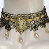 Vintage Tassel Gothic Chokers Lace Neck Choker Necklace Pendant Wedding