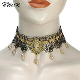 Vintage Tassel Gothic Chokers Lace Neck Choker Necklace Pendant Wedding