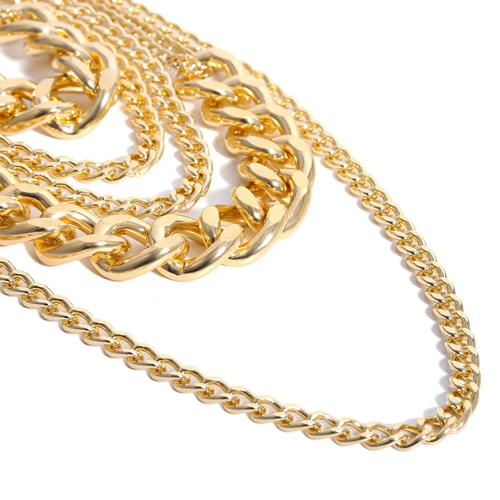 Bohemian Metal Chain Pendant Necklace Vintage Silver