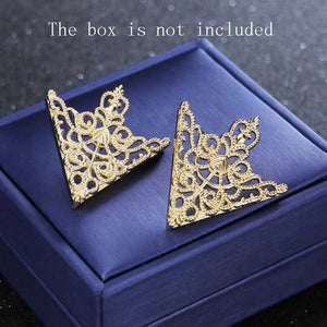 Vintage Triangle Collar Pin Crown Brooch