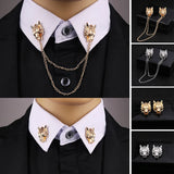 Vintage Triangle Collar Pin Crown Brooch