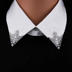 Vintage Triangle Collar Pin Crown Brooch