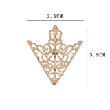Vintage Triangle Collar Pin Crown Brooch