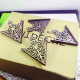 Vintage Triangle Collar Pin Crown Brooch