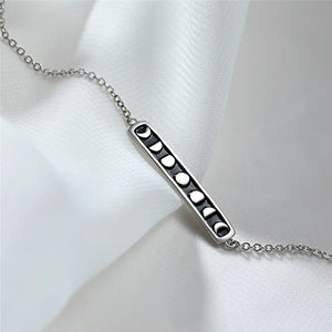 Vintage Female Moon Phase Bracelet Classic Sterling Silver Chain