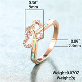 Vintage Opal Stone Ring Classic Rose Wedding Rings For Women
