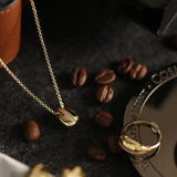 Vintage Coffee Beans 925 Sterling Silver Pendant Necklace Women Gift Jewelry
