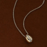 Vintage Coffee Beans 925 Sterling Silver Pendant Necklace Women Gift Jewelry