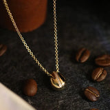 Vintage Coffee Beans 925 Sterling Silver Pendant Necklace Women Gift Jewelry