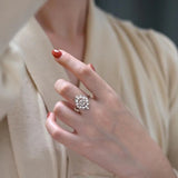 Vintage Silver Pearl Ring for Women