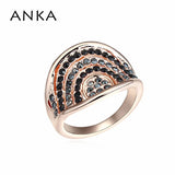 Vintage Women's Big Rhinestone Rose Ring Wedding Jewelry