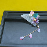 Vintage Floral Hairpin Hair Comb Hanfu Accessories Pearl Tassel