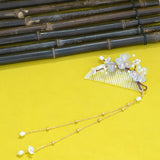 Vintage Floral Hairpin Hair Comb Hanfu Accessories Pearl Tassel
