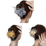 Vintage Flower Hair Clip Mesh Flower Hair Claw Clip