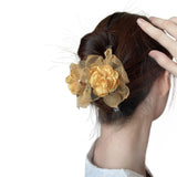 Vintage Flower Hair Clip Mesh Flower Hair Claw Clip