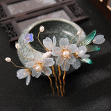 Vintage Flower Hairpins Pearl Side Comb Classic Jewelry Hair Accessories