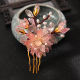 Vintage Flower Hairpins Pearl Side Comb Classic Jewelry Hair Accessories