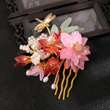 Vintage Flower Hairpins Pearl Side Comb Classic Jewelry Hair Accessories
