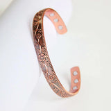Vintage Flower Magnetic Copper Bracelet for Women Arthritis Pain Relief