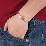 Vintage Flower Magnetic Copper Bracelet for Women Arthritis Pain Relief