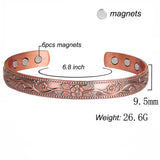 Vintage Flower Magnetic Copper Bracelet for Women Arthritis Pain Relief