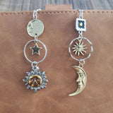 Vintage Asymmetric Sun Moon Earrings Retro Jewelry