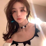 Vintage French Sweet Bow Flower Clavicle Chain Necklace