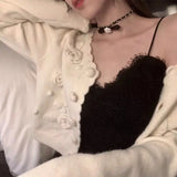 Vintage French Sweet Bow Flower Clavicle Chain Necklace