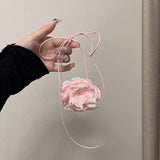 Vintage French Pink Big Flowers Chocker Necklace