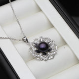 Vintage Freshwater Pearl Pendant, 925 Sterling Silver Necklace Chain