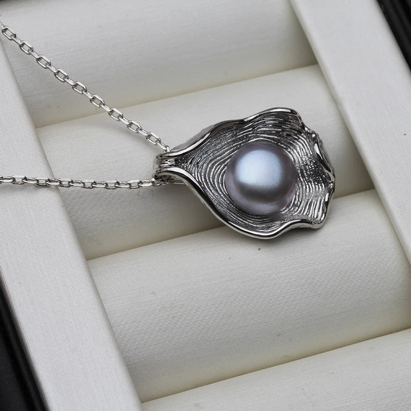 Vintage Freshwater Pearl Pendant 925 Sterling Silver Necklace Fine Jewelry