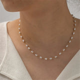 Vintage Pearl Beaded Chain Necklace Romantic Jewelry