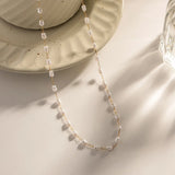 Vintage Pearl Beaded Chain Necklace Romantic Jewelry