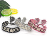 Vintage Friendship Bracelet Hand-woven Tassel Embroidery Gift