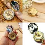 Vintage G50 Portable Compass Personalised Camping Hiking Pocket Copper Compass