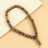 Vintage Tiger's Eye Stone Beads Handmade Rosary Bracelet