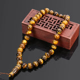 Vintage Tiger's Eye Stone Beads Handmade Rosary Bracelet